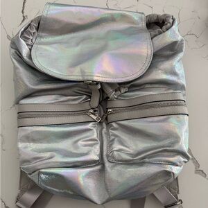 Iridescent Silver Backpack